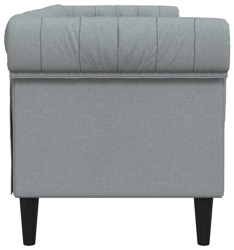 Chesterfield kanapé Világosszürke 201.5 x 74.5 x 74.5 cm szövet