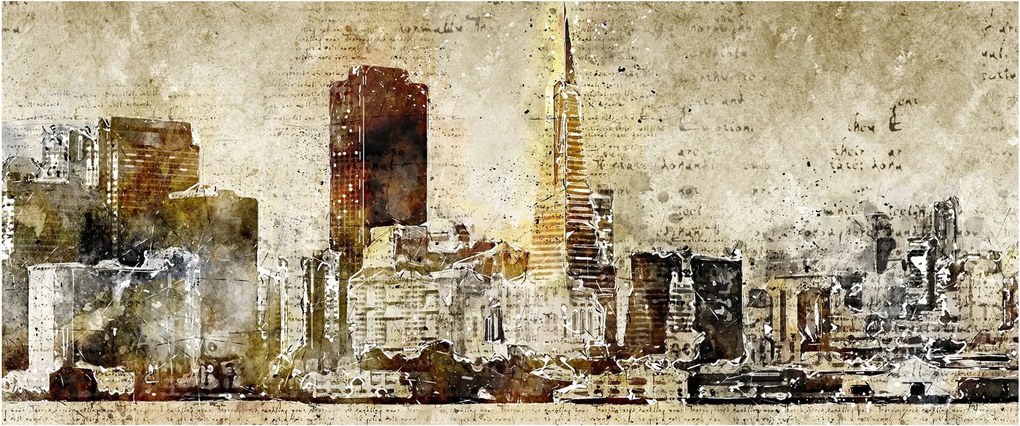 Kép - Művészileg renderelt város (120x50 cm)