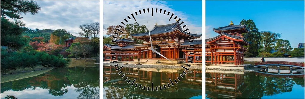Kép - Byodo-in templom, Japán (órával) (90x30 cm)