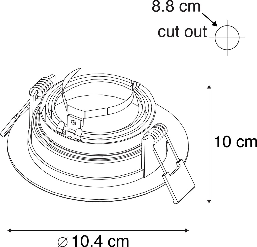 Okos, modern, süllyesztett spotlámpa acél színben, Wifi GU10 fényforrással - Rondoo