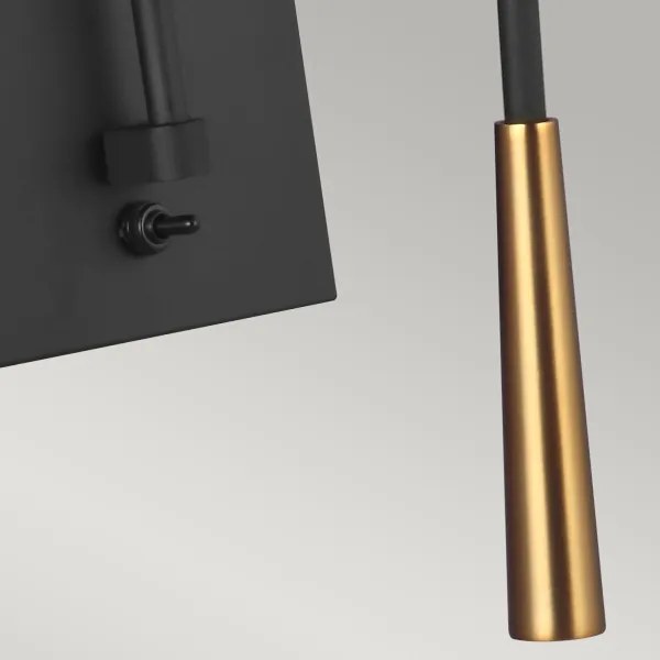 Feiss - Fali lámpa SIMON 1xE27/60W/230V fekete/arany