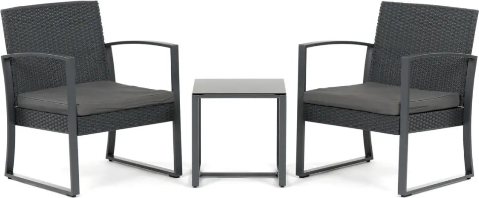 Kerti bútor szett 1+2, polyrattan, szürke, AZS-H1111 GREY