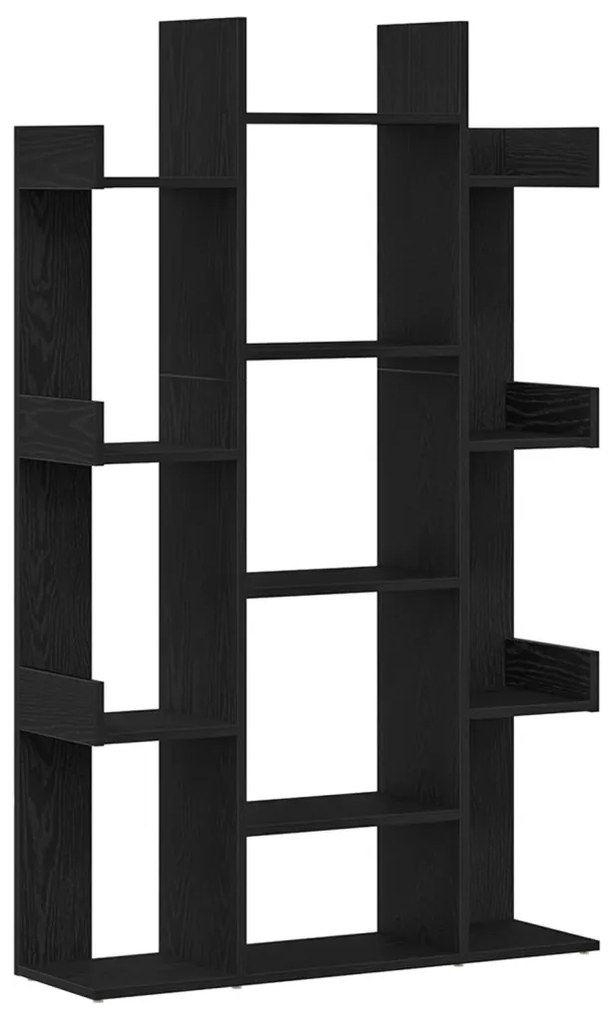 Fekete Tölgy Könyvespolc 86x25,5x140 cm Ipari Fa