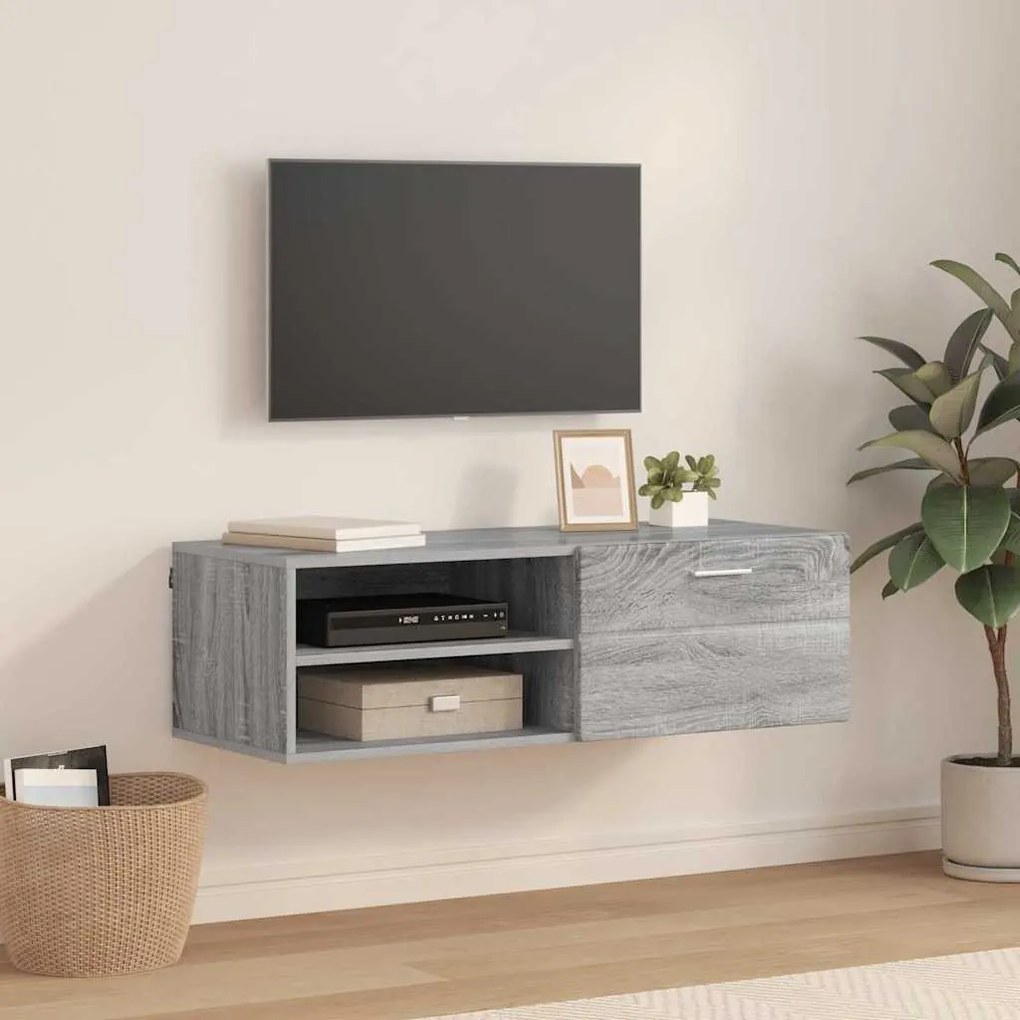 TV szekrény fiókkal Szürke sonoma 100.5 x 39 x 30 cm Faanyag