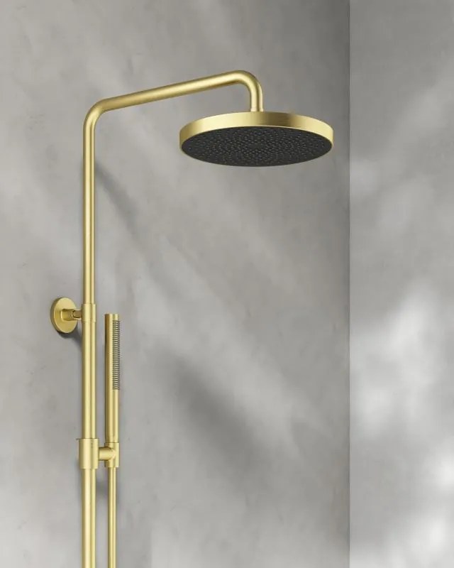 AREZZO design ELEGANT 3 funkciós termosztatikus zuhanyrendszer, szálcsiszolt arany