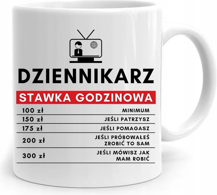 Riporter Újságíró Bögre Óradíj, fényképes nyomtatással