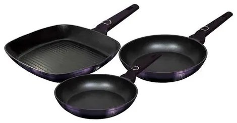 BerlingerHaus 3 részes serpenyő szett Purple Eclipse Collection  BH/7104