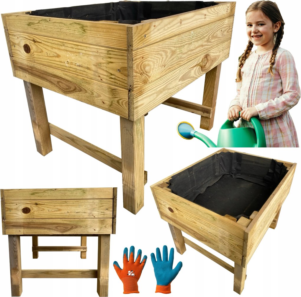 Gyerek zöldségtartó Magasított ágyás Mini Herbária 50x60x50 cm fa
