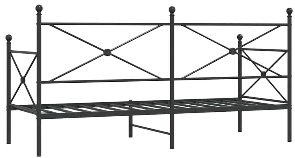 kanapéágy matrac nélkül fekete 90x190 cm acél