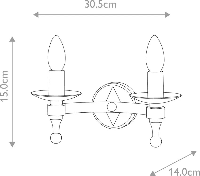 Elstead Lighting WARWICK WR2-GRAPHITE Fali lámpa 2x60W/E14