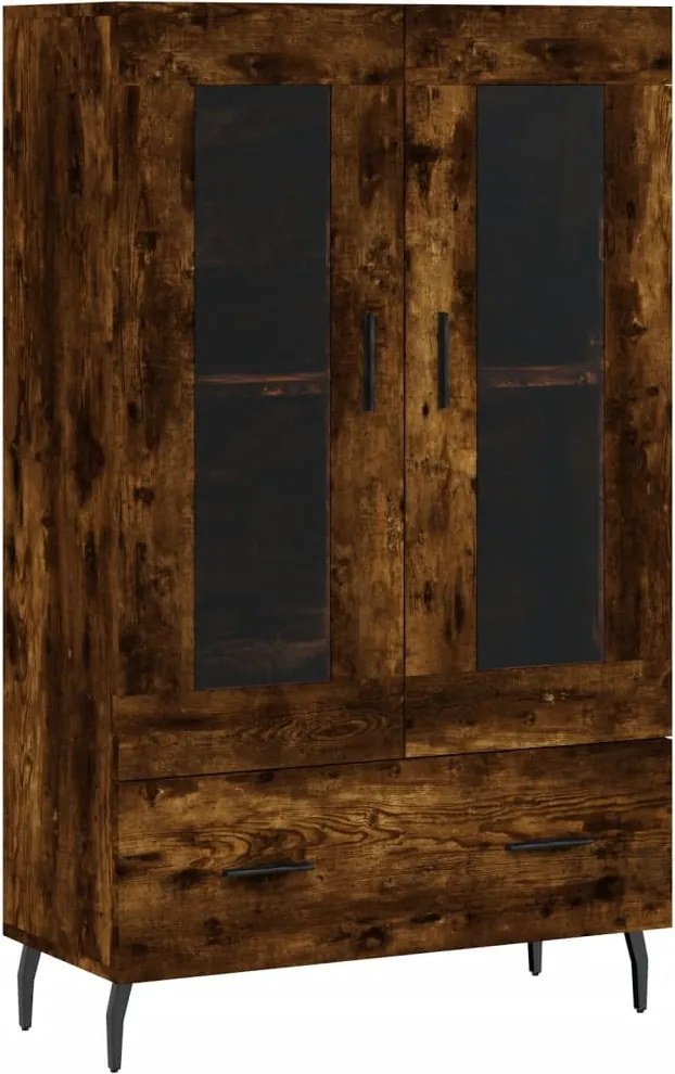 vidaXL füstös tölgy színű szerelt fa magasszekrény 69,5 x 31 x 115 cm