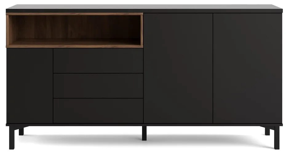 Fekete komód 176x90x49 cm Roomers – Tvilum