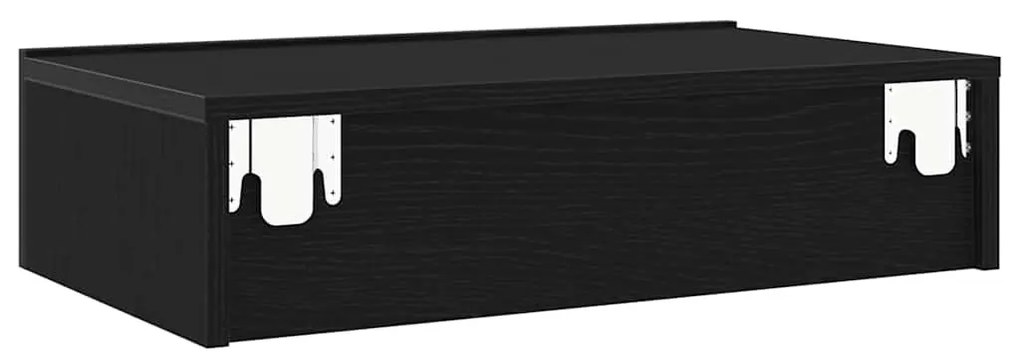 fekete tölgyfa TV-szekrény LED lámpákkal 60 x 35 x 15,5 cm