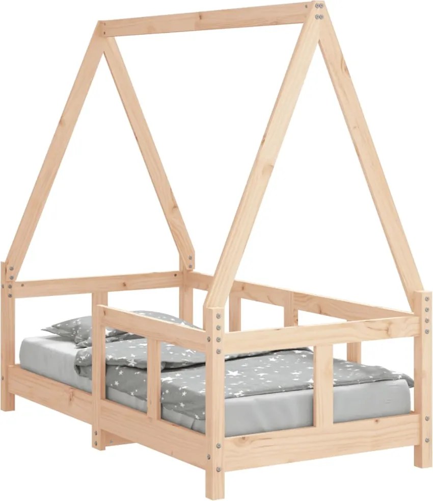 vidaXL tömör fenyőfa gyerekágykeret 70 x 140 cm