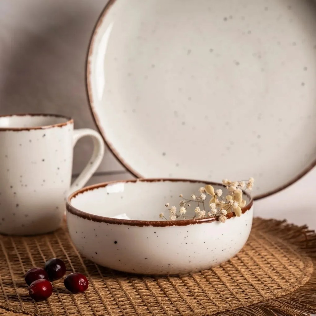 Altom Reactive Ivory porcelán tál, 15,5 cm, 700 ml