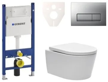 Fali WC szett Geberit előtétfalas szereléshez + SAT Brevis WC SIKOGES7W8