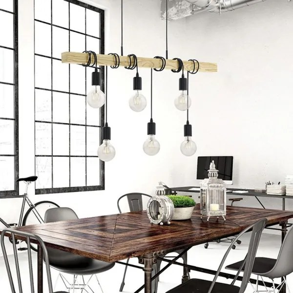 Eglo 55242 - Csillár zsinóron TOWNSHEND 6xE27/60W/230V