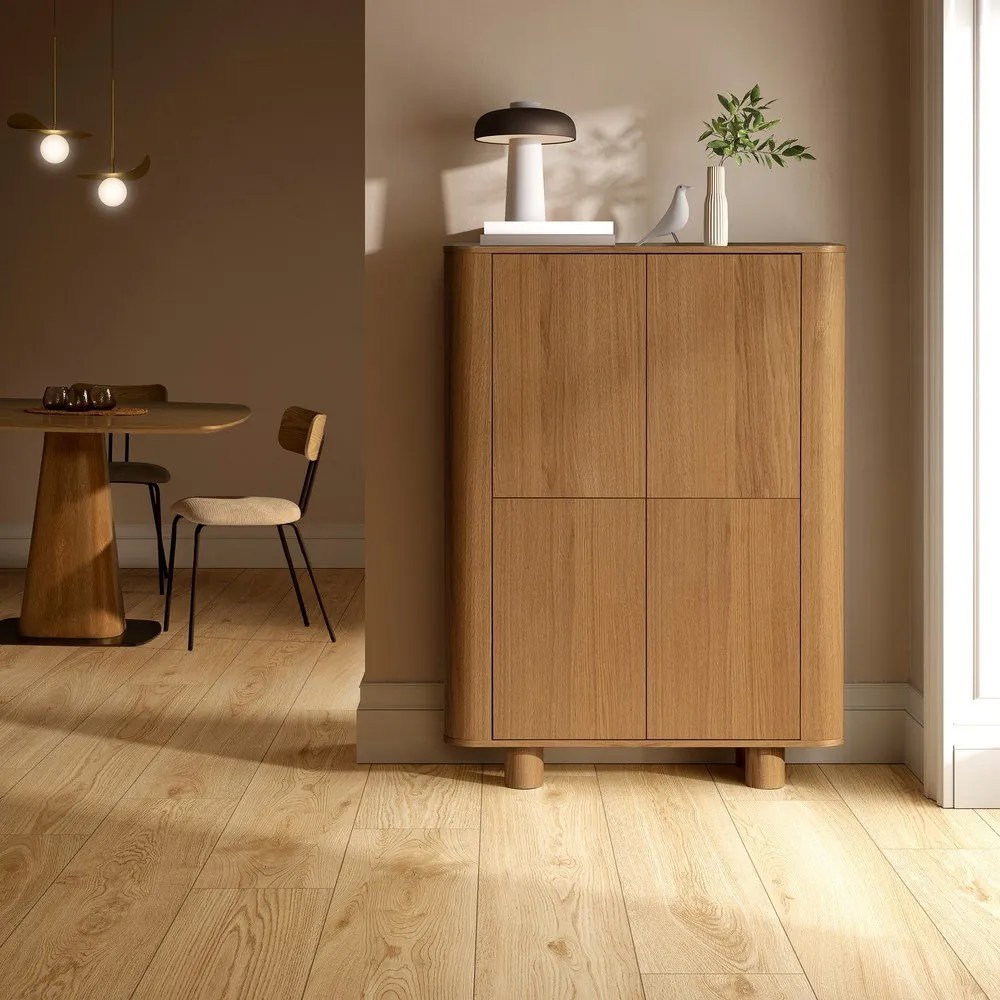 Natúr színű szekrény tölgyfa dekorral 100x133x40 cm Padoc – MOME