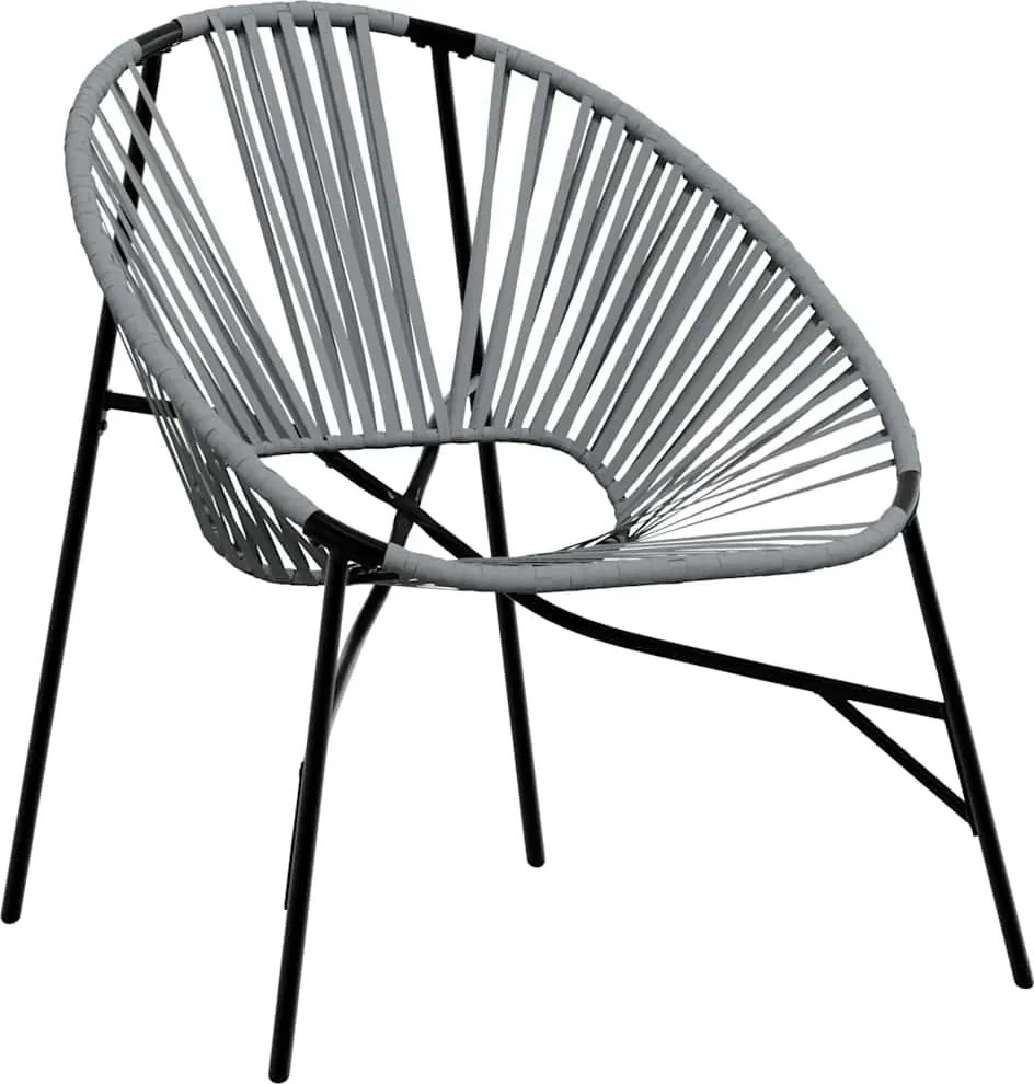 vidaXL fekete világosszürke polyrattan kerti tojás szék