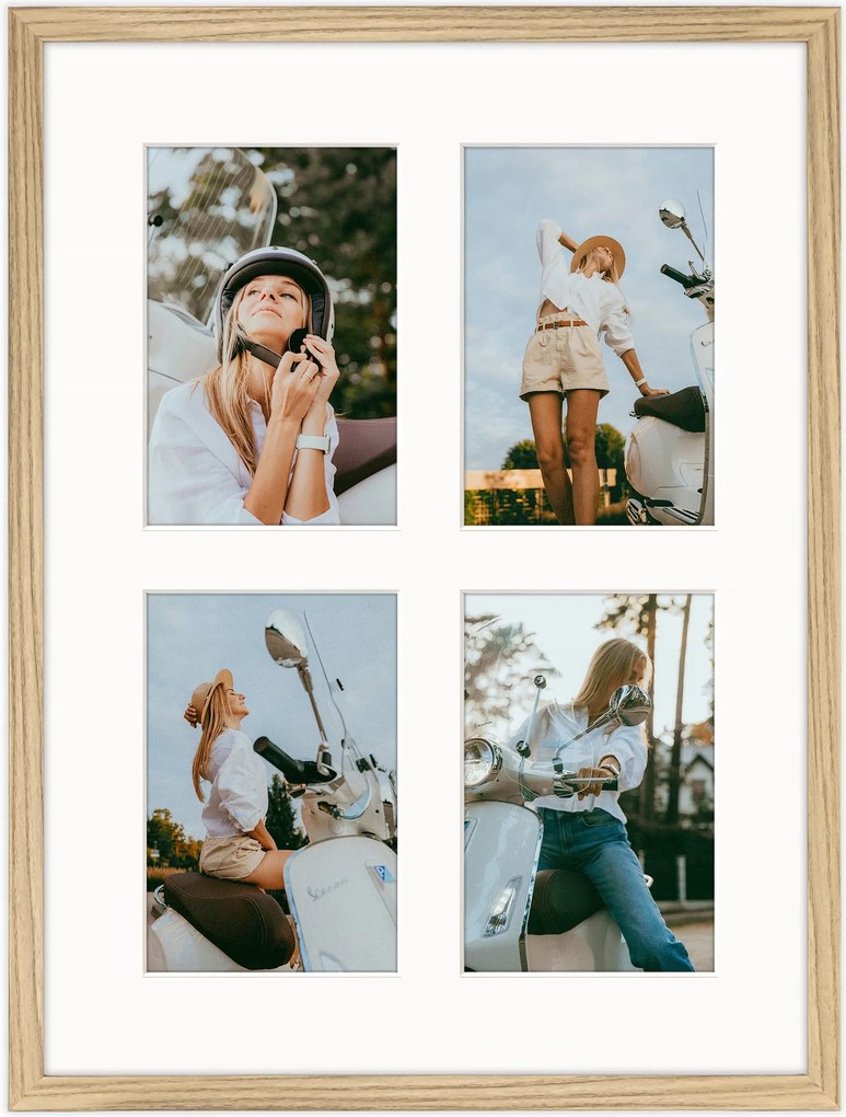 Képkeret 4 képhez 10x15 cm multikeret tölgy fotógaléria 30x40 cm Framai