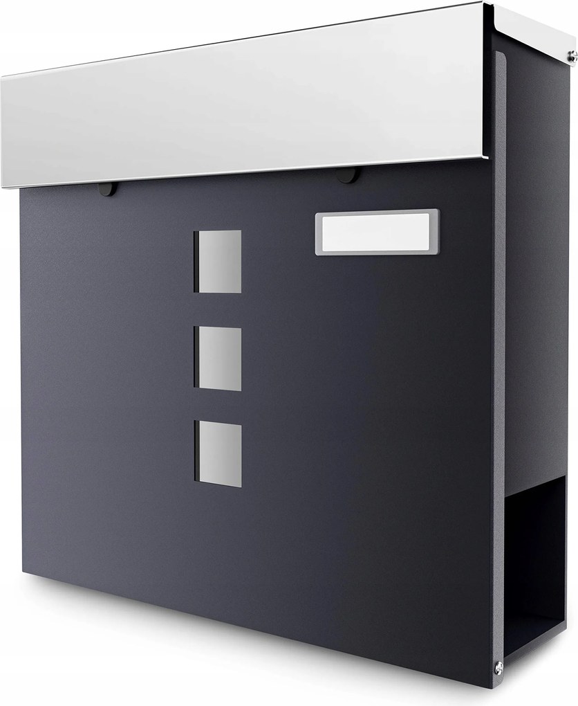 Levéltartó doboz Antracit Rozsdamentes acél Vízálló Újságok