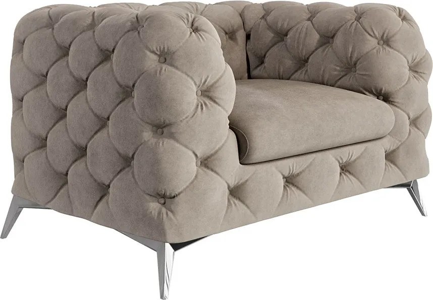 Szürkésbézs bársony fotel Chelsea – Ropez