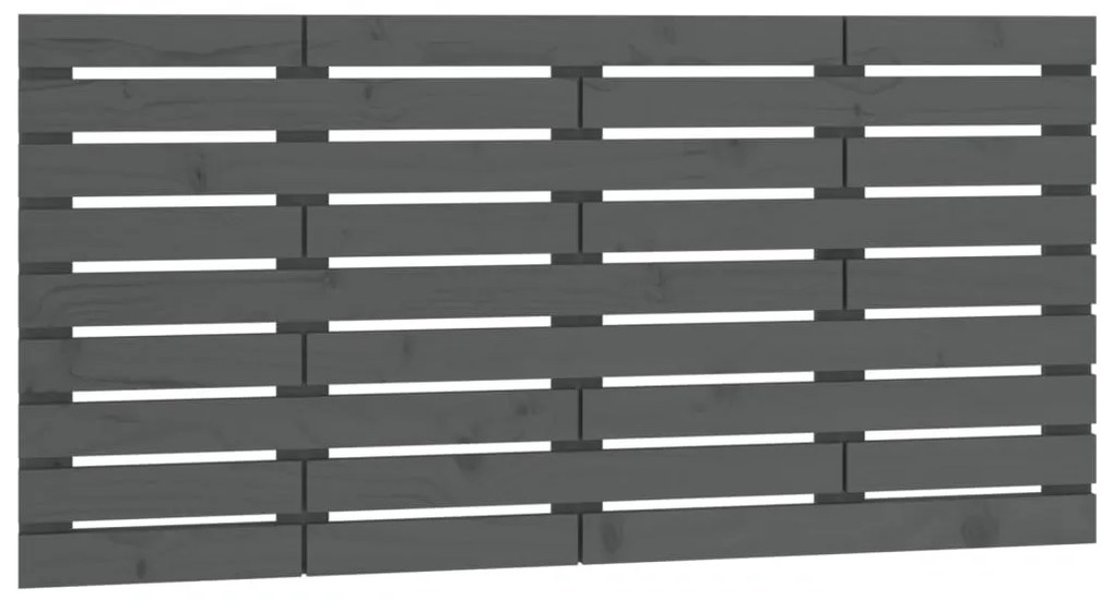 szürke tömör fenyőfa fali fejtámla 146 x 3 x 63 cm