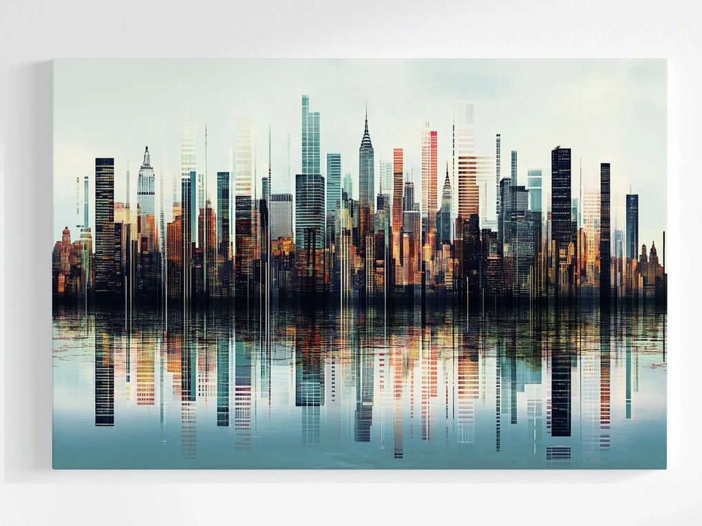 Vászonkép Canvas Grafika Város Panoráma Vonalkód Barcode 120x80
