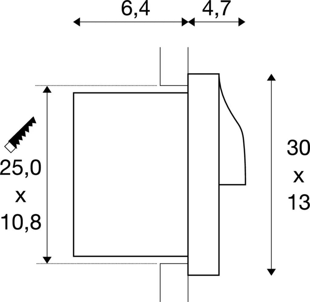 SLV 233635 ADI Kültéri Falba Építhető Lámpa Antracit LED IP55