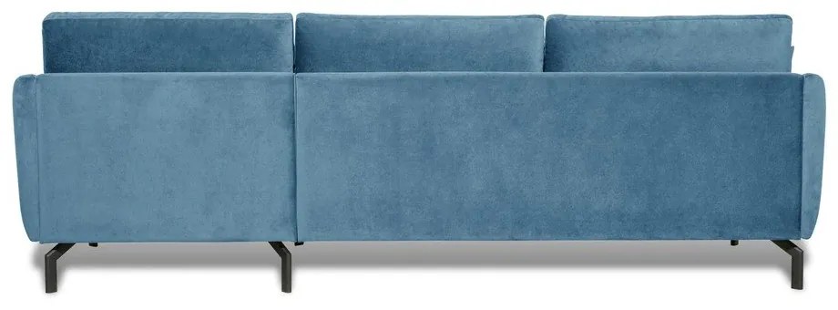 Magic kék bársony sarokkkanapé, jobb oldali - Scandic