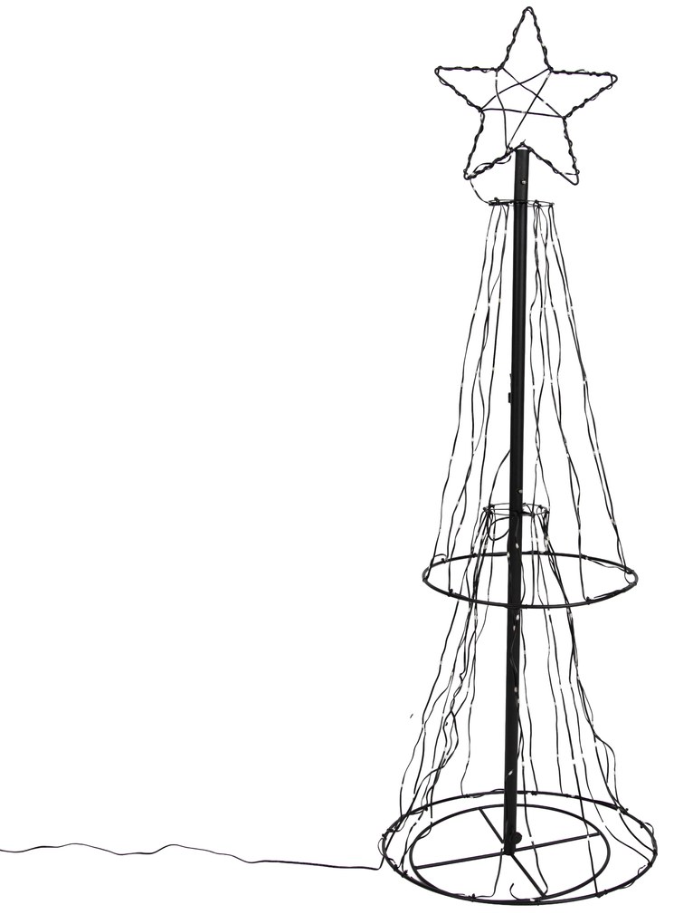 Karácsonyi állólámpa fekete fa 150 cm LED RGB-vel, időzítővel IP44 - Ugoku