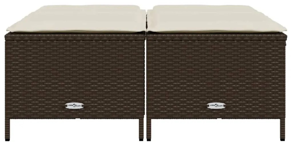 4 db barna polyrattan szék párnákkal