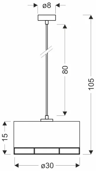 ARDI zsinóros csillár 1xE27/40W/230V barna/fekete