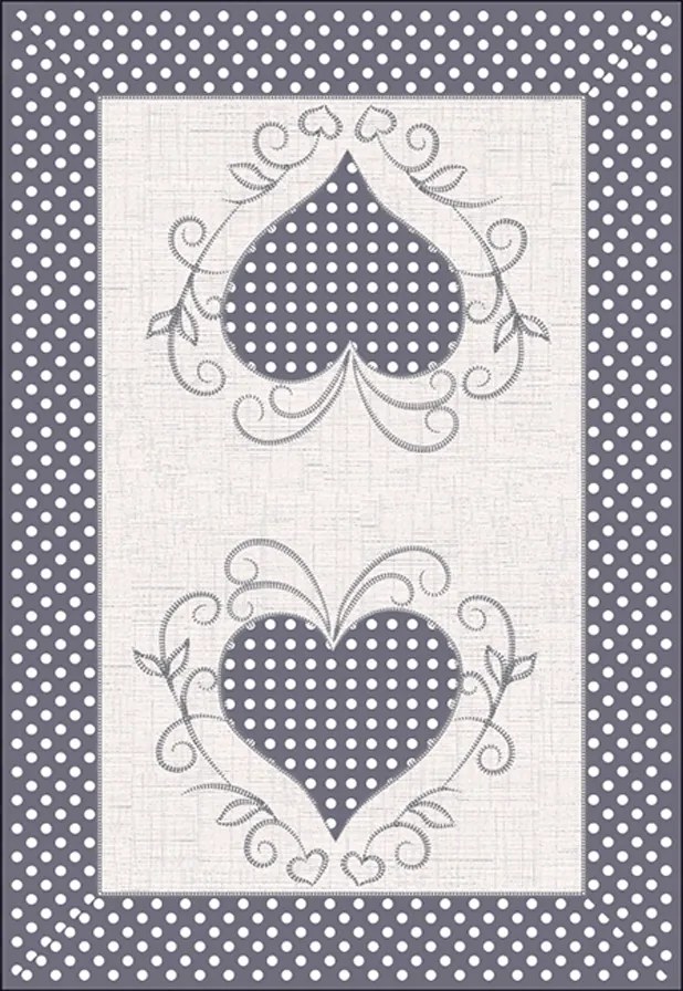 Asztalterítő szív bézs 30x45