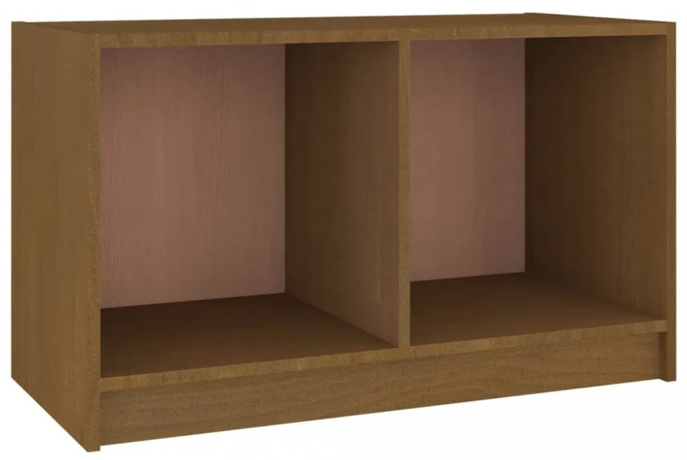 mézbarna tömör fenyőfa TV-szekrény 70 x 33 x 42 cm
