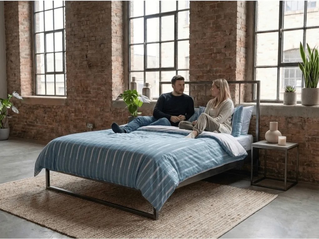 Mikroszálas flanel ágyneműhuzat STRIPELLE kék Ágyneműhuzat mérete: 2 db 70 x 90 cm | 200 x 220 cm