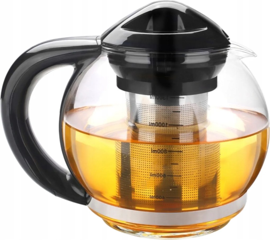 Teáskanna Teafőzővel 1,3 L Hőálló Rozsdamentes Üveg