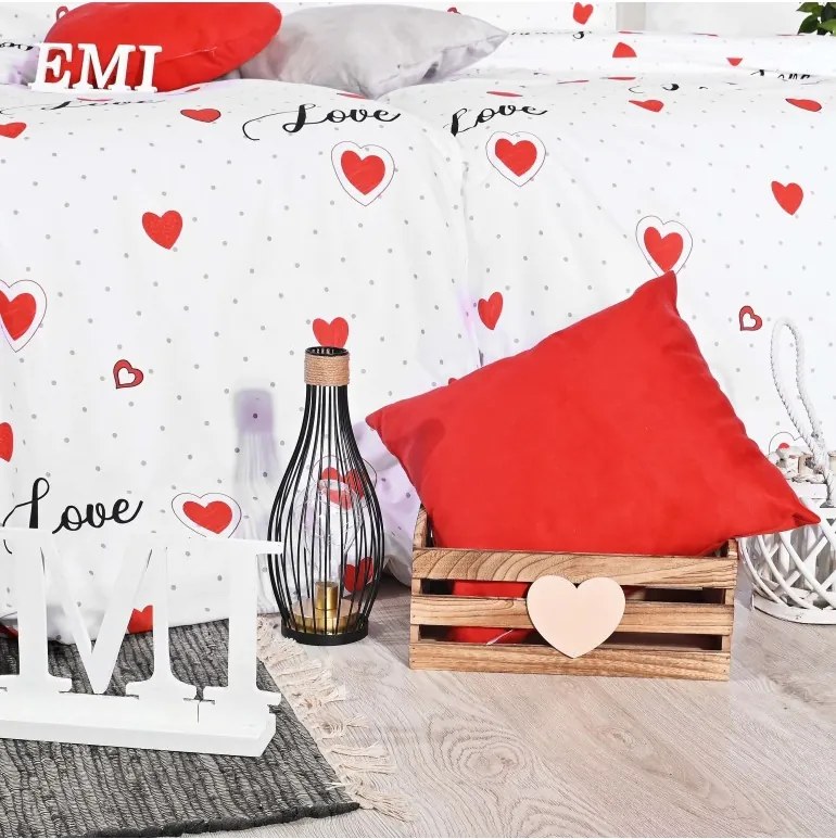 EMI Love ágyneműhuzat, A standard egyszemélyes ágy szett tartalma: 1x 140x200 + 1x 70x90