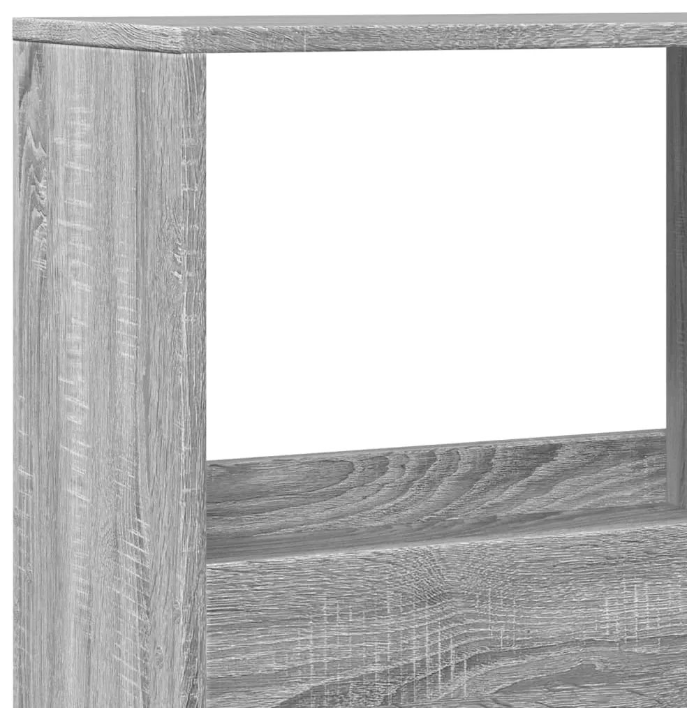 szürke sonoma színű szerelt fa könyvespolc 100 x 33 x 155,5 cm