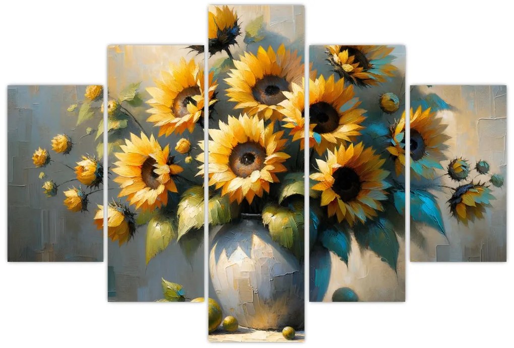 Kép – Napraforgós váza (150x105 cm)