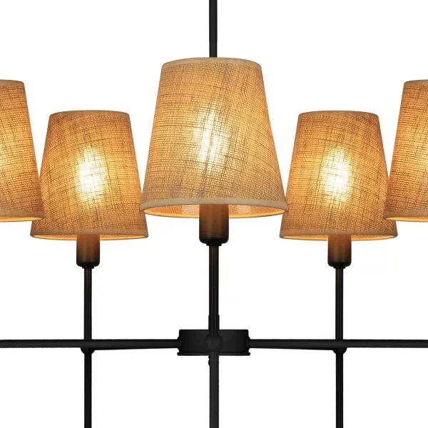 Rúdos csillár MADELA 5xE14/40W/230V juta/fekete