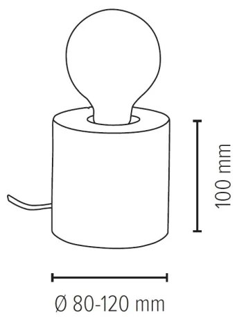 Spot-Light 76911150 - TRABO asztali lámpa 1xE27/25W/230V