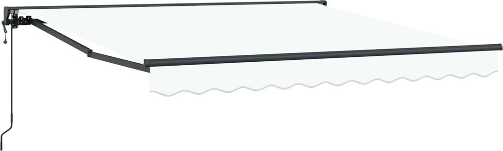 vidaXL Behúzható napellenző Fehér 300 x 250 cm Alumínium és Szövet