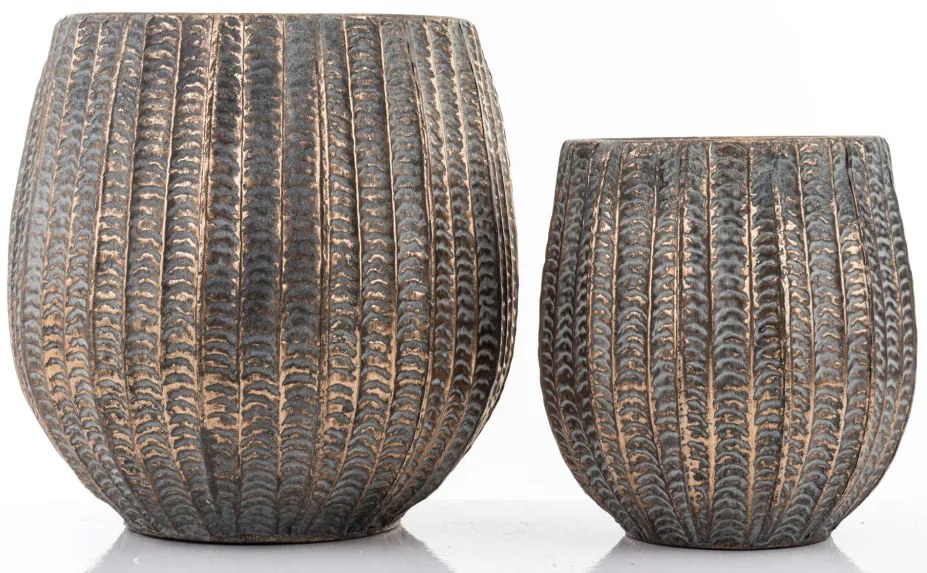 2 db-os borítókészlet, réz fém, fekete, 36x31x31, 28x23x23cm