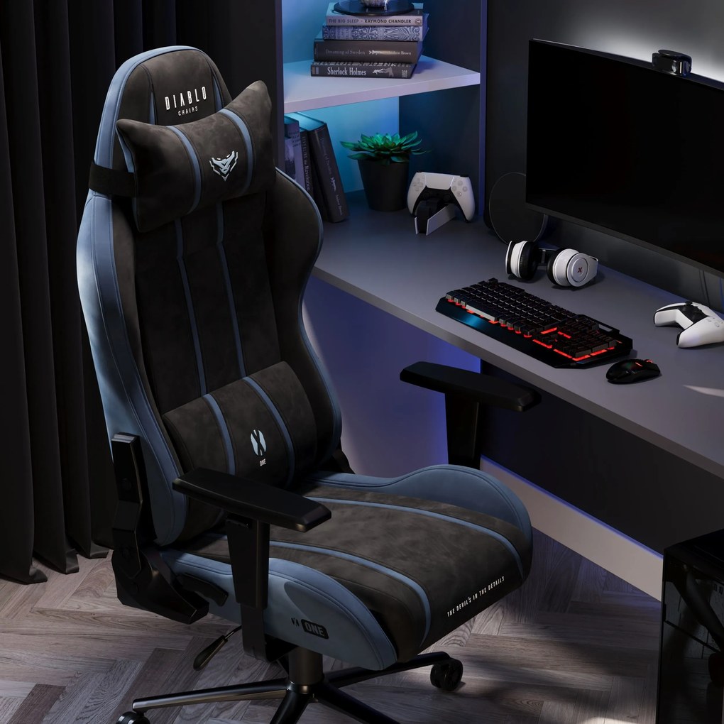 Gamer szék szövet Normal Size, fekete-kék: Diablo X-One 2.0 Night Blue