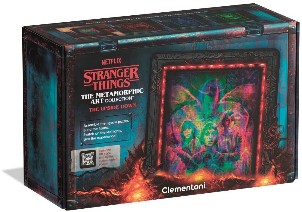 Stranger Things Upside Down 520 db-os puzzle LED-es keretben Clementoni
