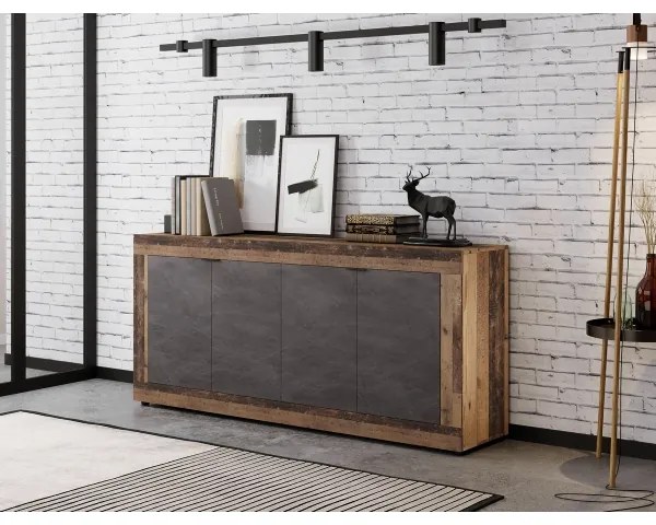 RUNEA komód sötétbarna/antracit