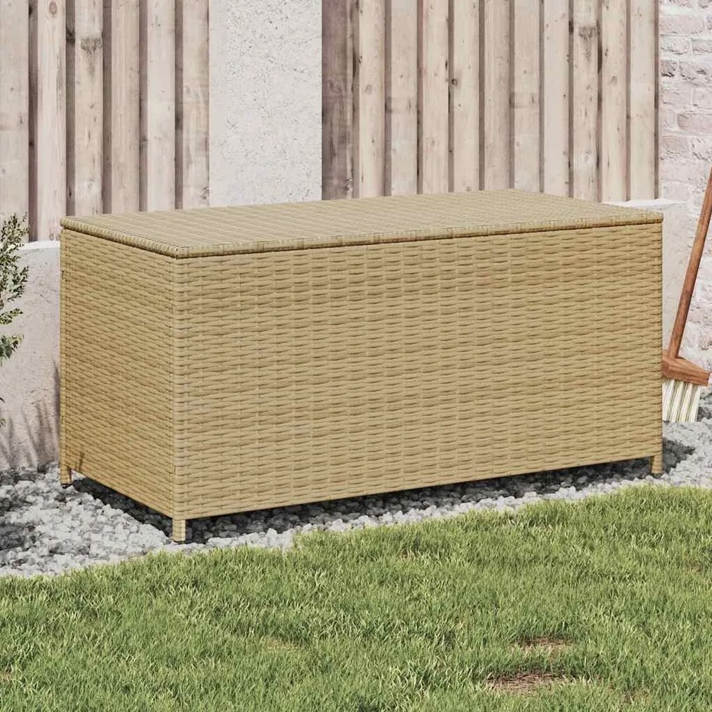 vidaXL vegyes bézs polyrattan kerti tárolóláda 190 L