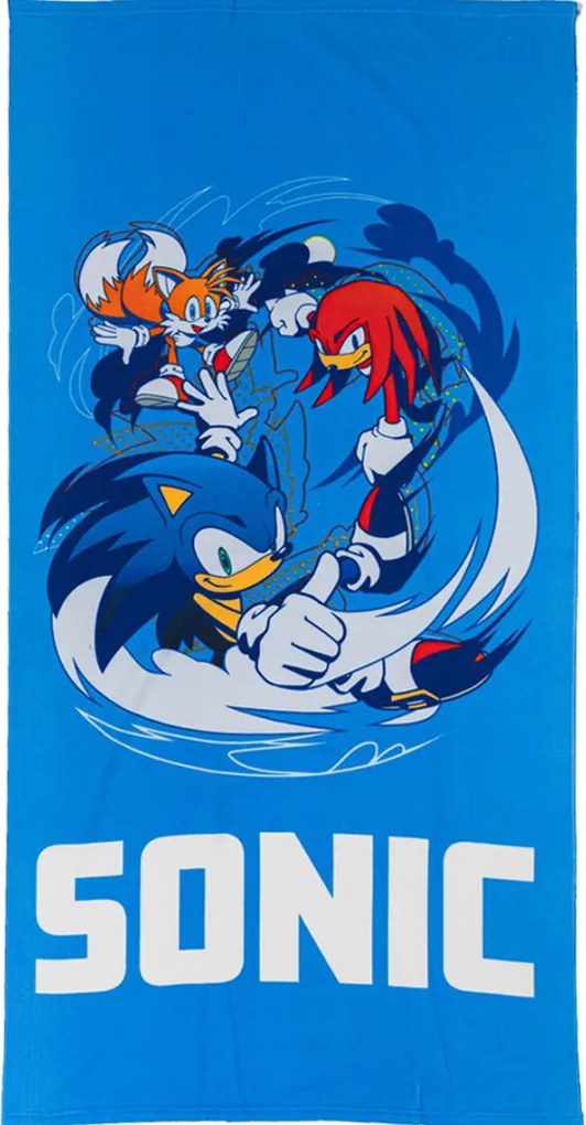 Sonic a sündisznó Fast Lane fürdőlepedő, strand törölköző 70x140cm (Fast Dry)