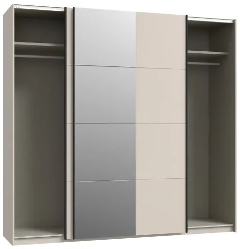 ODEN gardróbszekrény tükörrel 220x210 cm bézs